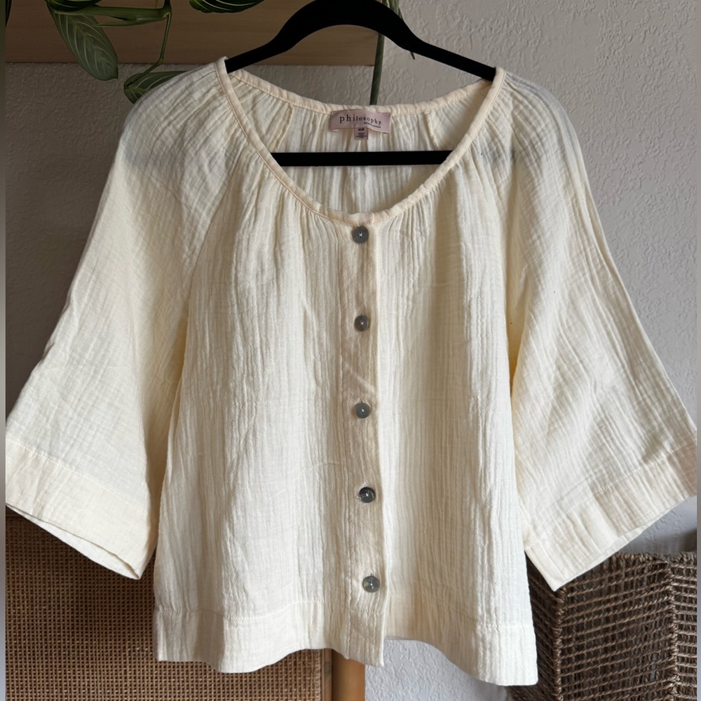 Pastel yellow Button-Up Blouse
